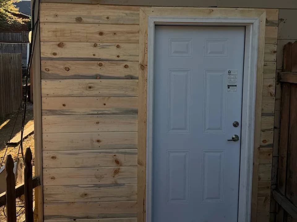 Pine siding on a Beaverton wall